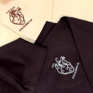 custom roman date heart emb combo