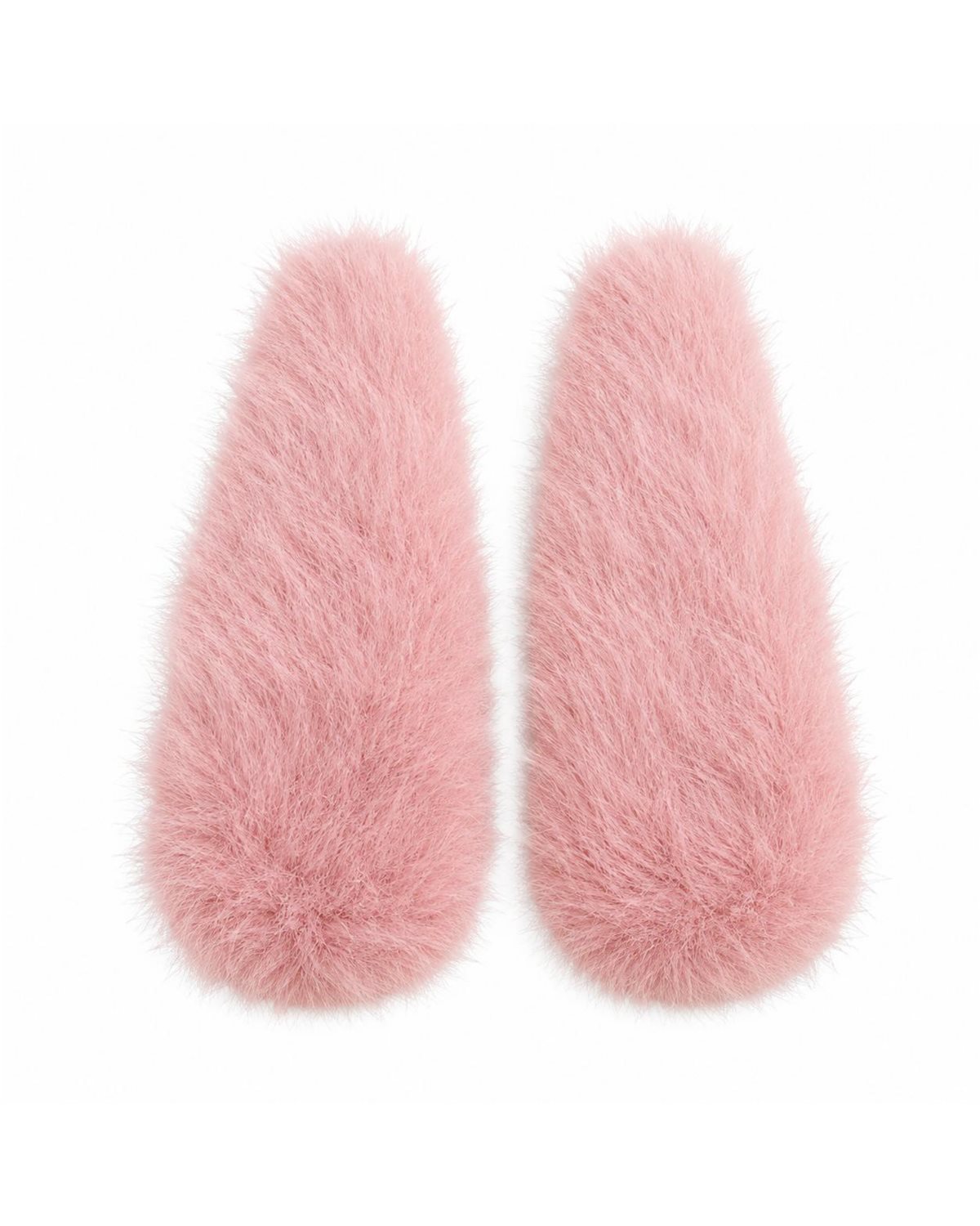 Baby Pink Fur Clips - 베이비 핑크 퍼 클립