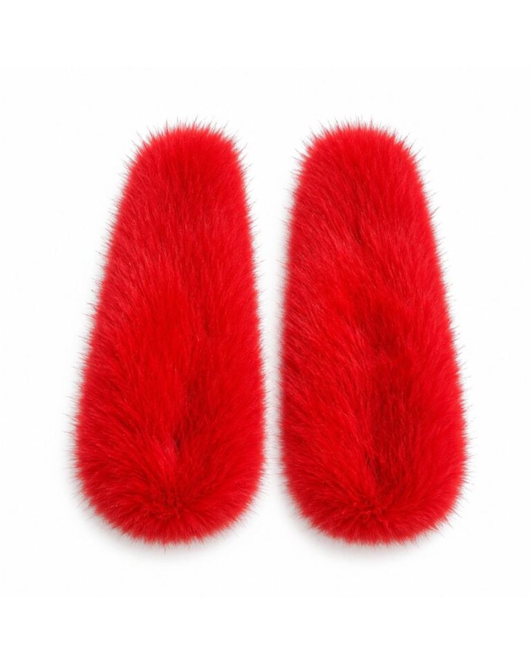 Cherry Red Fur Clips - 체리 레드 퍼 클립