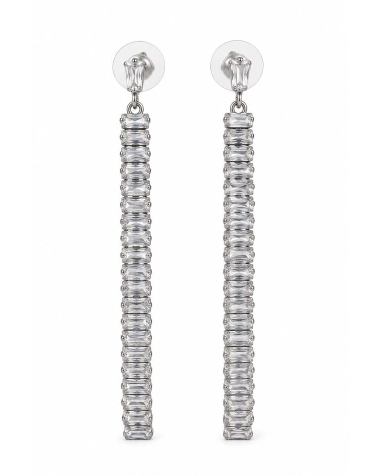 Crystal Line Drop Earrings - 크리스탈 라인 드롭 이어링