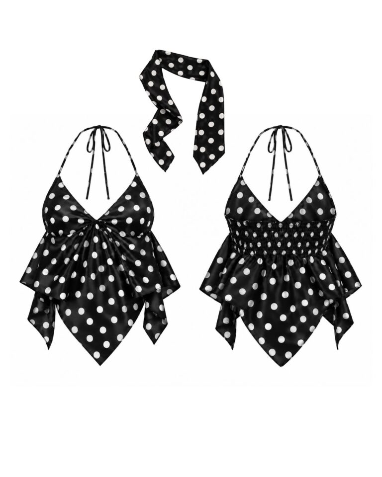 Dot Noir Halter Top - 도트 누아르 홀터 탑