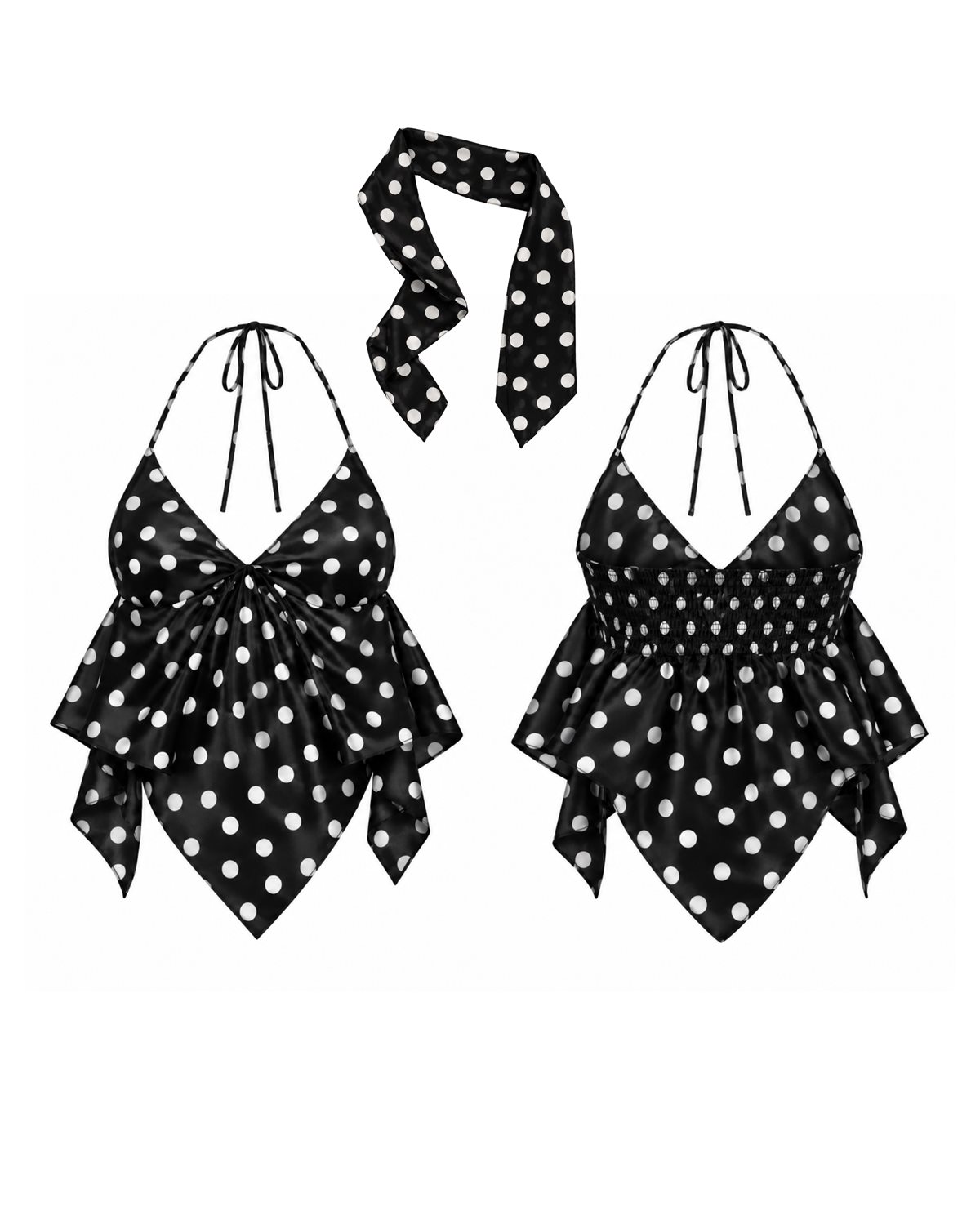 Dot Noir Halter Top - 도트 누아르 홀터 탑
