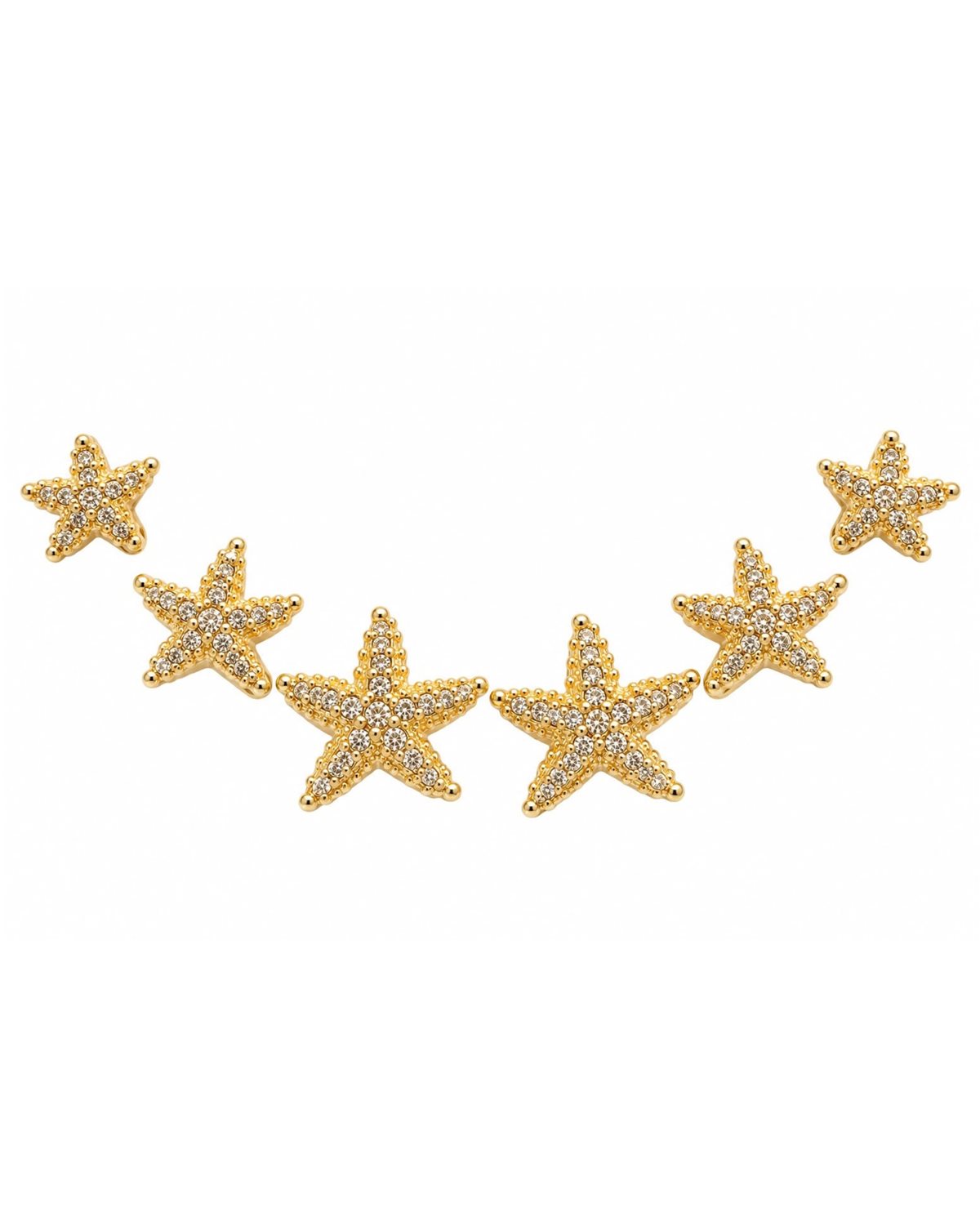Golden Star Trail Earrings (Set of 3 Pairs) - 골든 스타 트레일 이어링