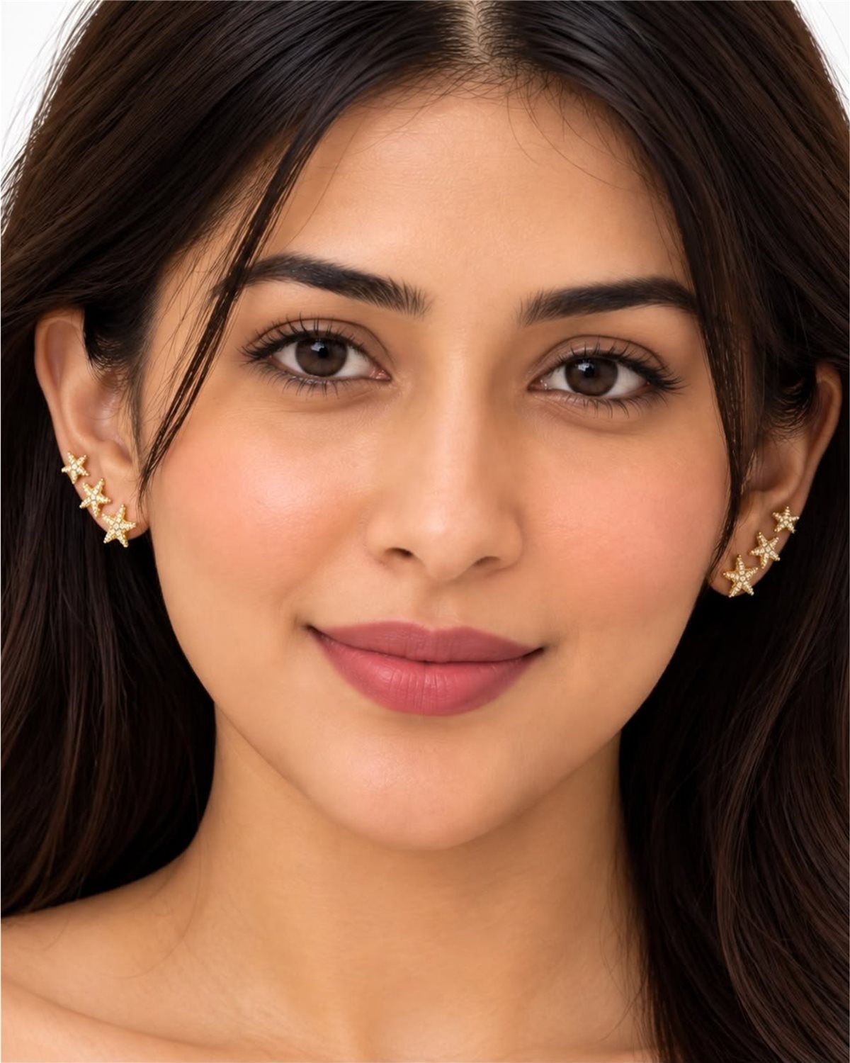 Golden Star Trail Earrings (Set of 3 Pairs) - 골든 스타 트레일 이어링 - Image 3