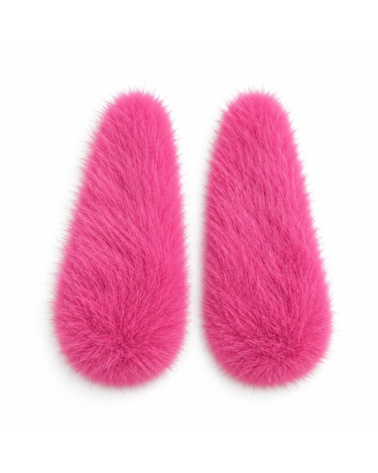 Hot Pink Fur Clips - 핫핑크 퍼 클립