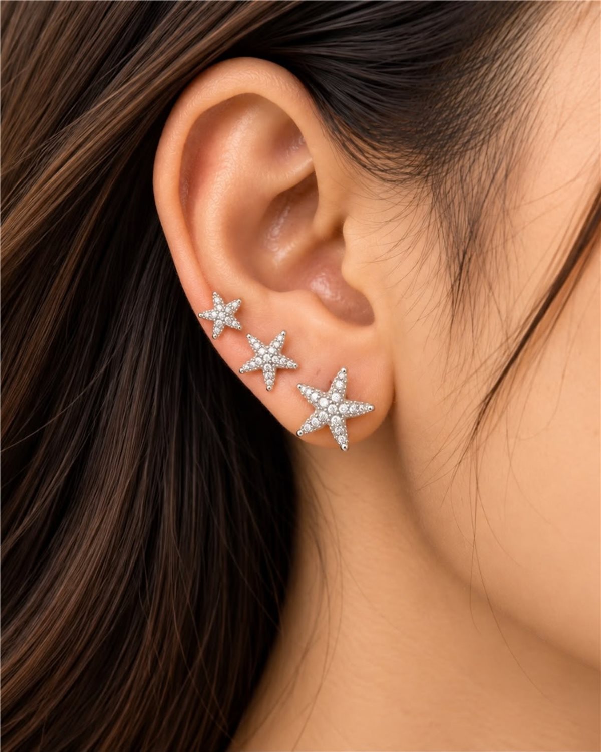 Mini Star Trail Earrings (Set of 3 Pairs) - 미니 스타 트레일 이어링 - Image 2